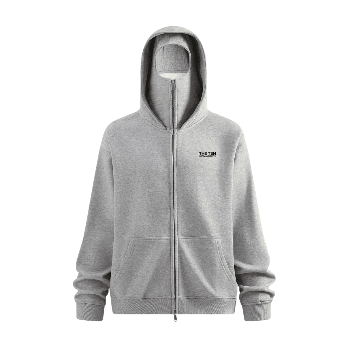 TEN COMMANDMENTS FACE MASK HOODIE - COMMANDMENTS